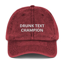 Load image into Gallery viewer, " TEXT CHAMPION" Twill Vintage Cotton Cap