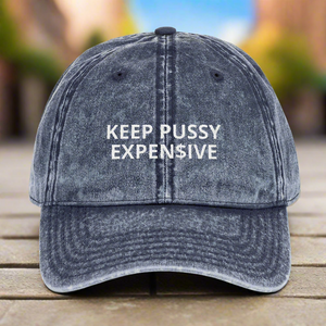 "KEEP KITTY EXPEN$IVE"  Vintage Cotton Cap