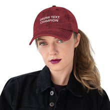 Load image into Gallery viewer, &quot; TEXT CHAMPION&quot; Twill Vintage Cotton Cap