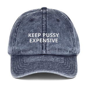 "KEEP KITTY EXPEN$IVE"  Vintage Cotton Cap