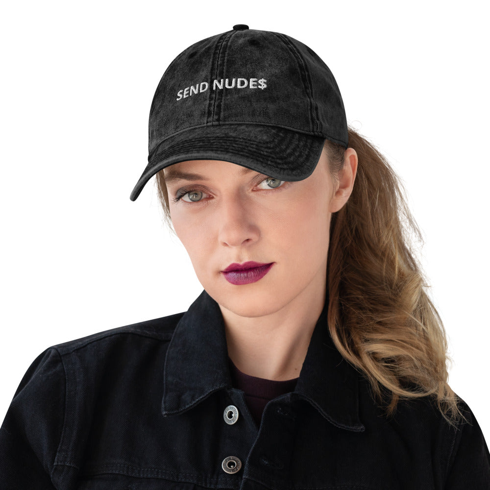 SEND NUDE$ Twill Vintage Cotton Cap – ShopGetRichOrGetDrunkTrying